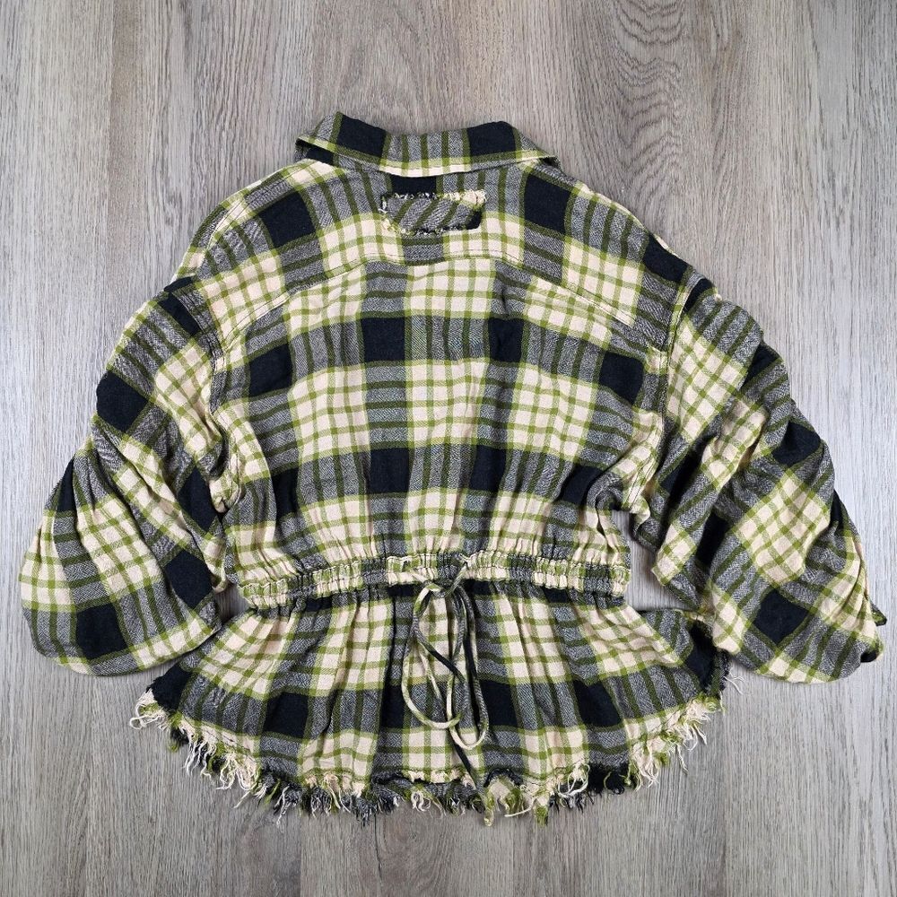 Free People We The Free Pacific Dawn Plaid Button Dawn Shirt Size XS - Picture 8 of 12